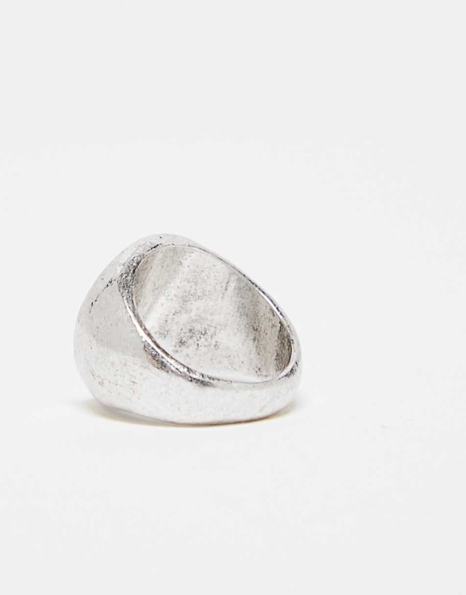 Reclaimed Vintage unisex ring with sketchy sun in silver