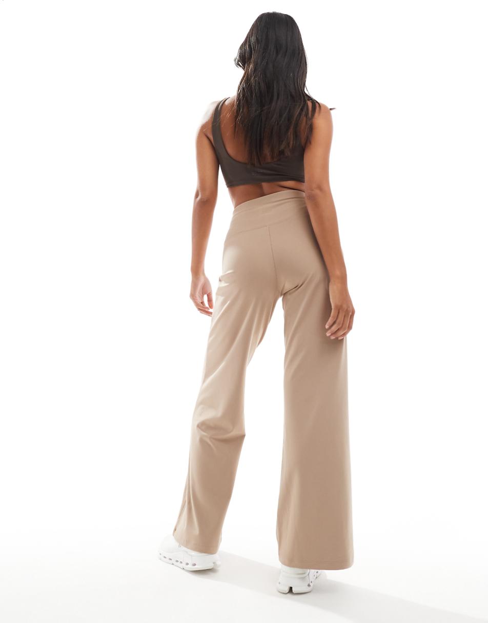 ASOS 4505 Petite Icon soft touch wide leg dance pants in beige