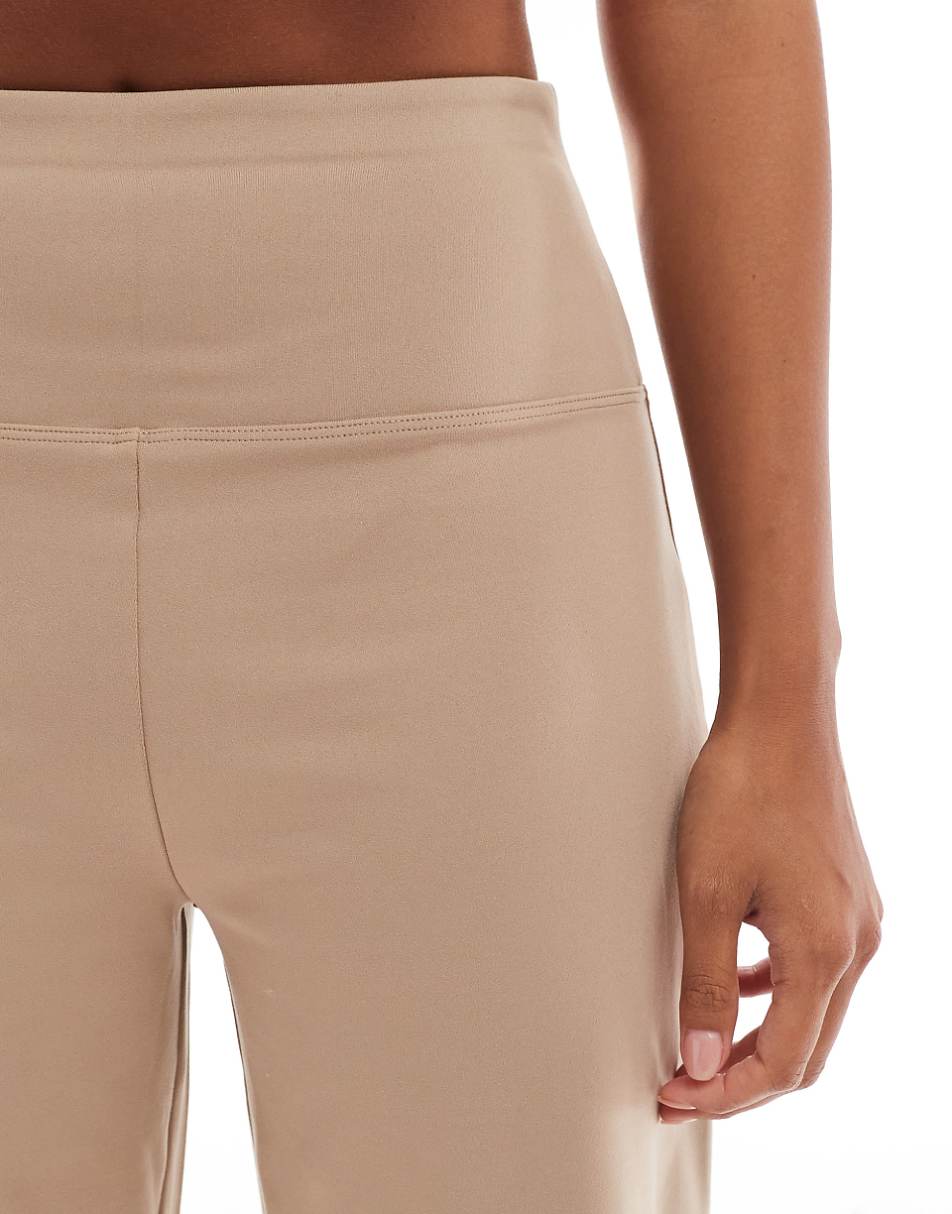 ASOS 4505 Petite Icon soft touch wide leg dance pants in beige