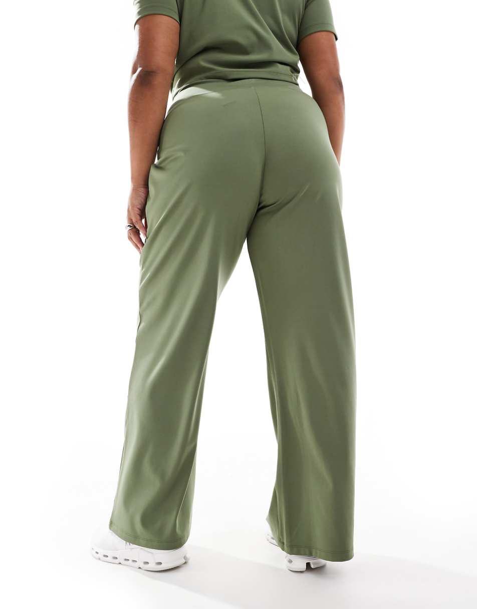 ASOS 4505 Curve Icon soft touch wide leg dance pants in khaki