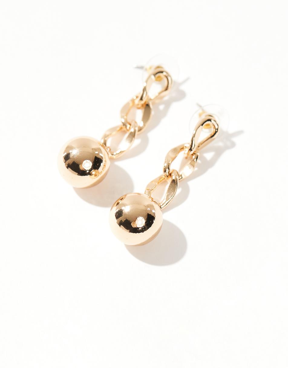 8 Other Reasons chain drop ball earrings in gold plated