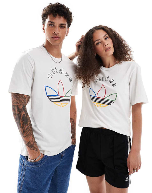 adidas Originals unisex graphic print t-shirt in white