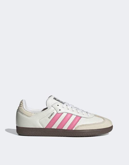 adidas Originals Samba OG sneakers in white and bright pink