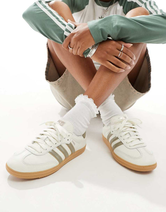 adidas Originals Samba OG sneakers in white and gold