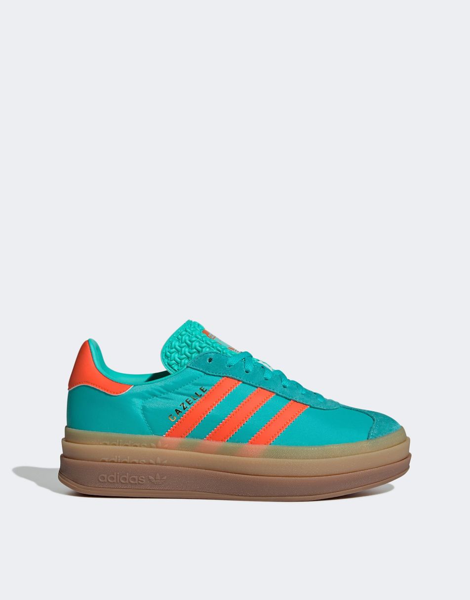 adidas Originals Gazelle Bold sneakers in green and red