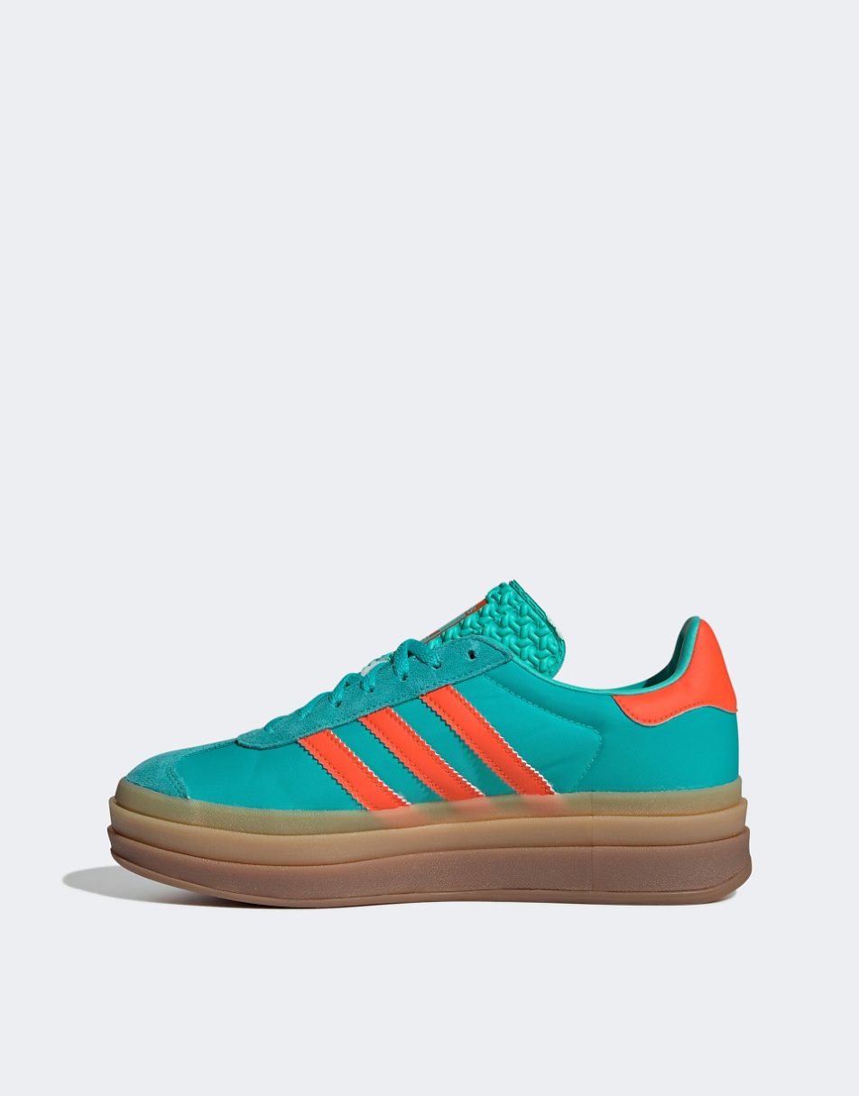 adidas Originals Gazelle Bold sneakers in green and red