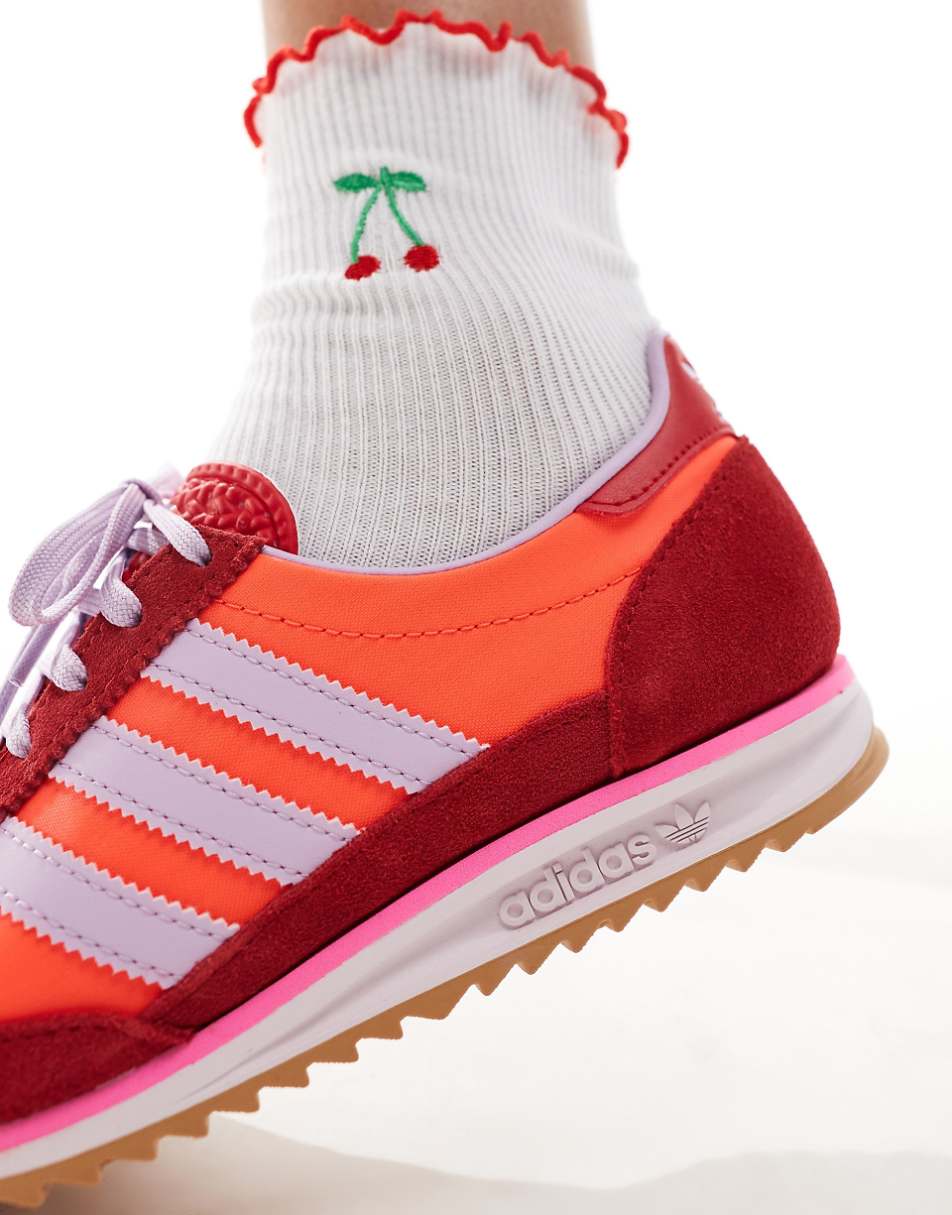 adidas Originals SL 72 OG sneakers in red and lilac