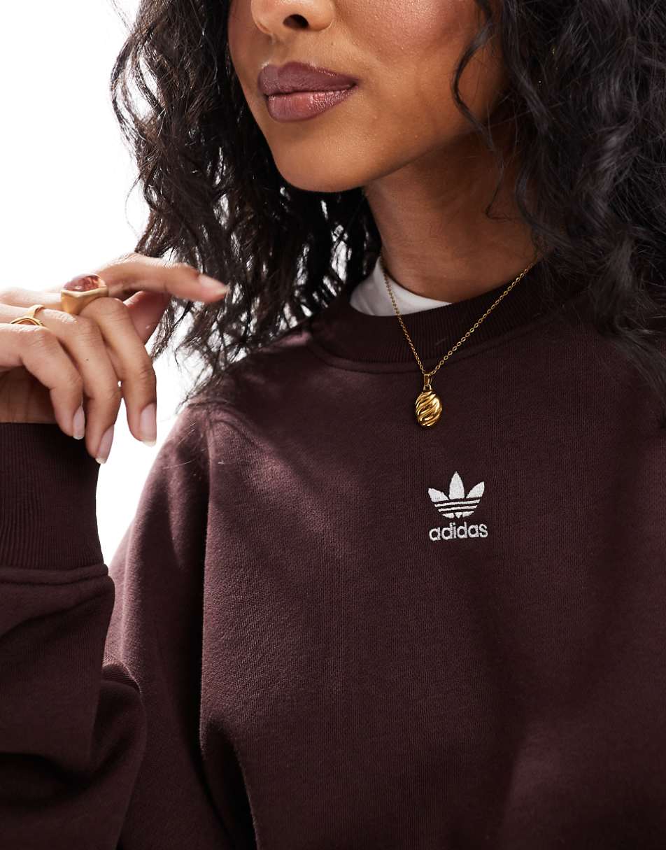 adidas Originals essential oversized sweatshirt in brown