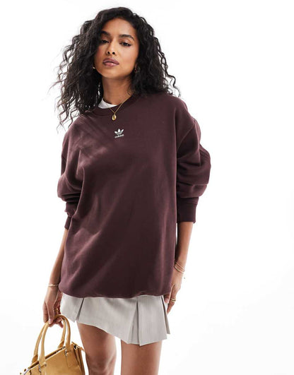 adidas Originals essential oversized sweatshirt in brown