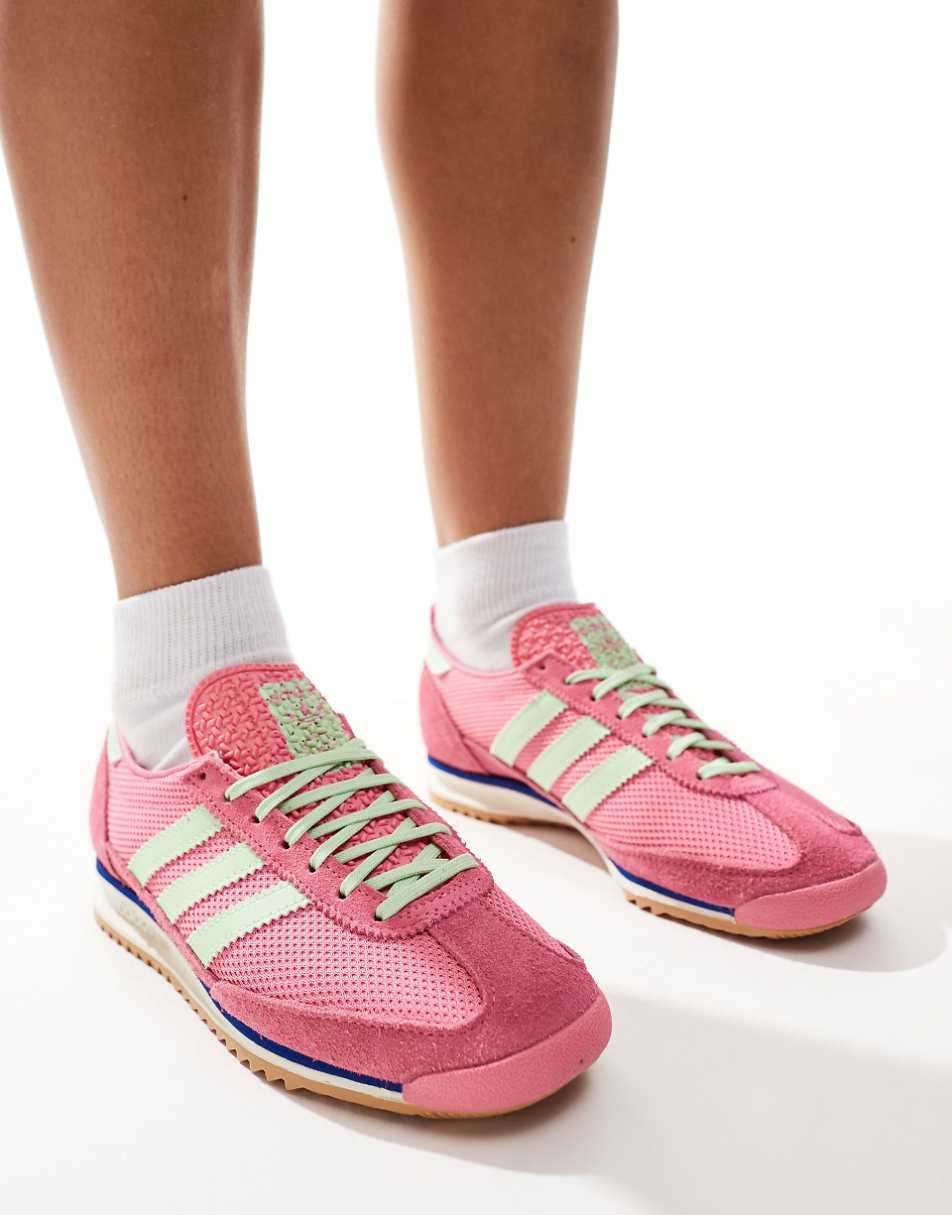 adidas Originals SL 72 OG sneakers in pink and green