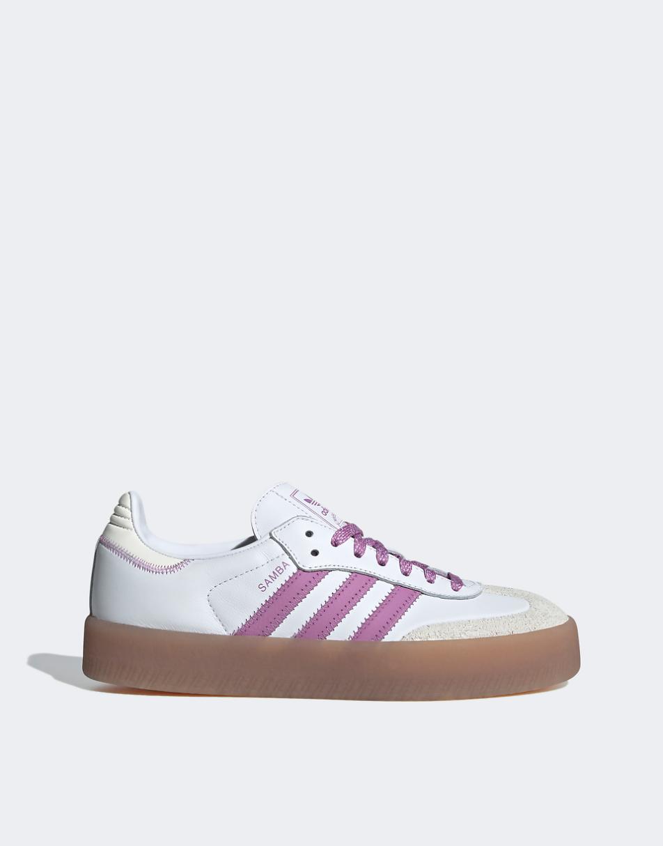 adidas Originals Sambae sneakers in white and purple