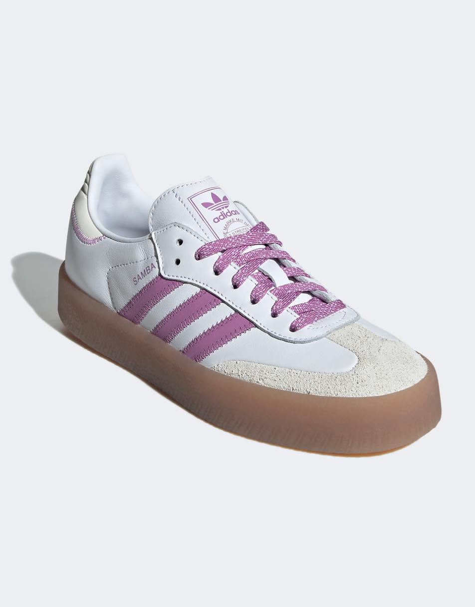 adidas Originals Sambae sneakers in white and purple