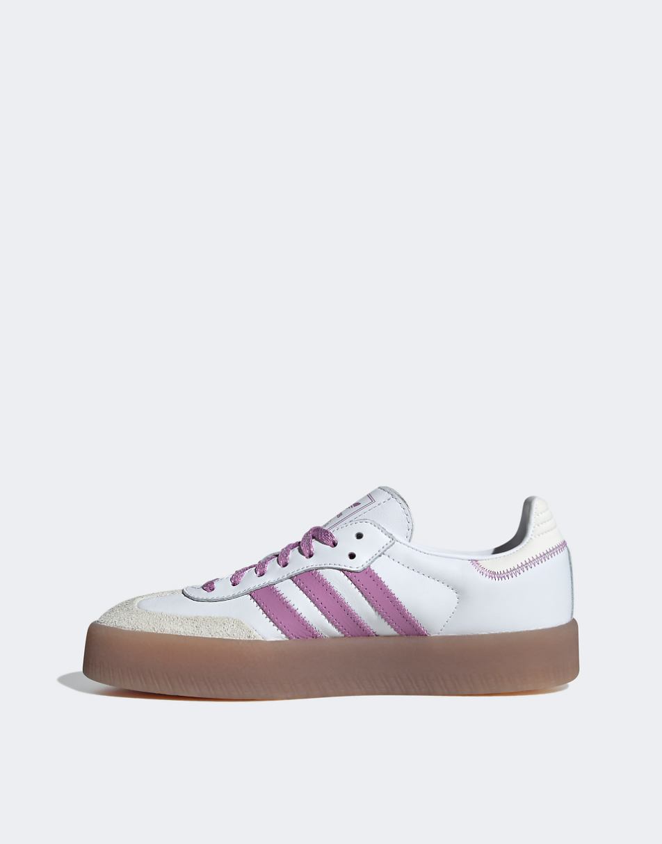 adidas Originals Sambae sneakers in white and purple