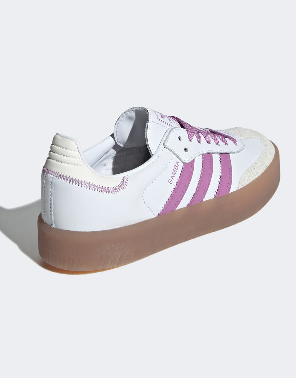 adidas Originals Sambae sneakers in white and purple