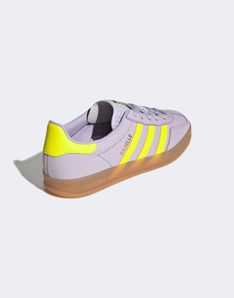 adidas Originals Gazelle Indoor sneakers in purple and yellow