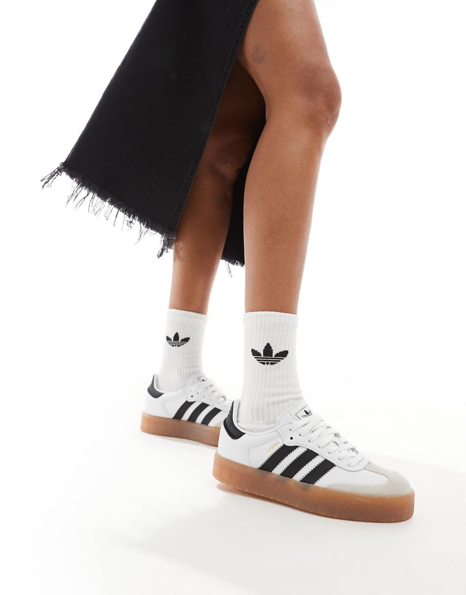 adidas Originals Sambae sneakers in white and black