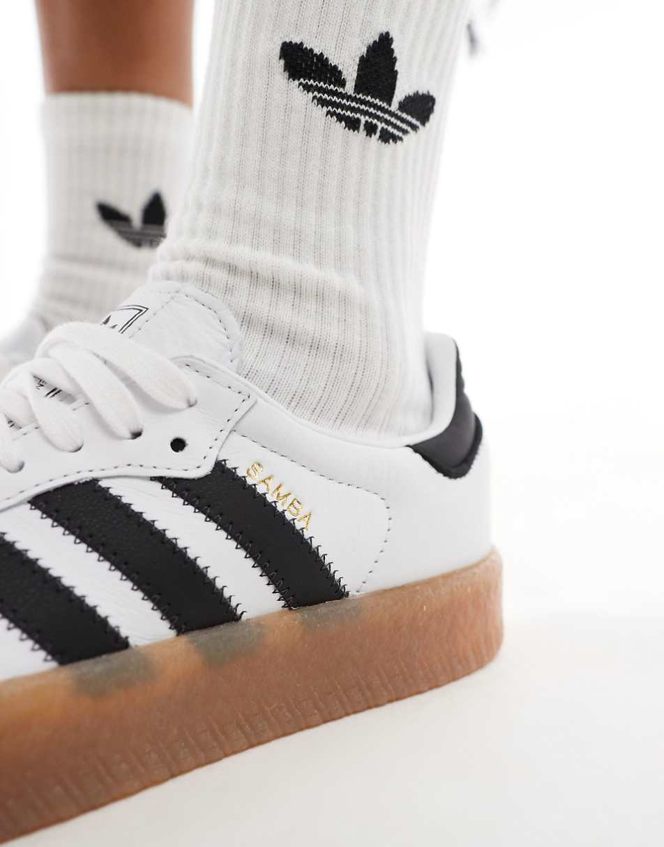 adidas Originals Sambae sneakers in white and black