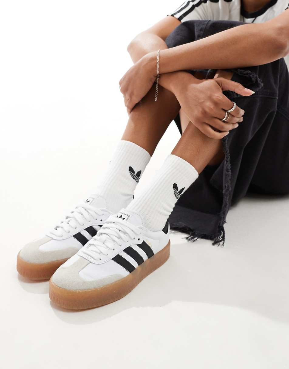 adidas Originals Sambae sneakers in white and black