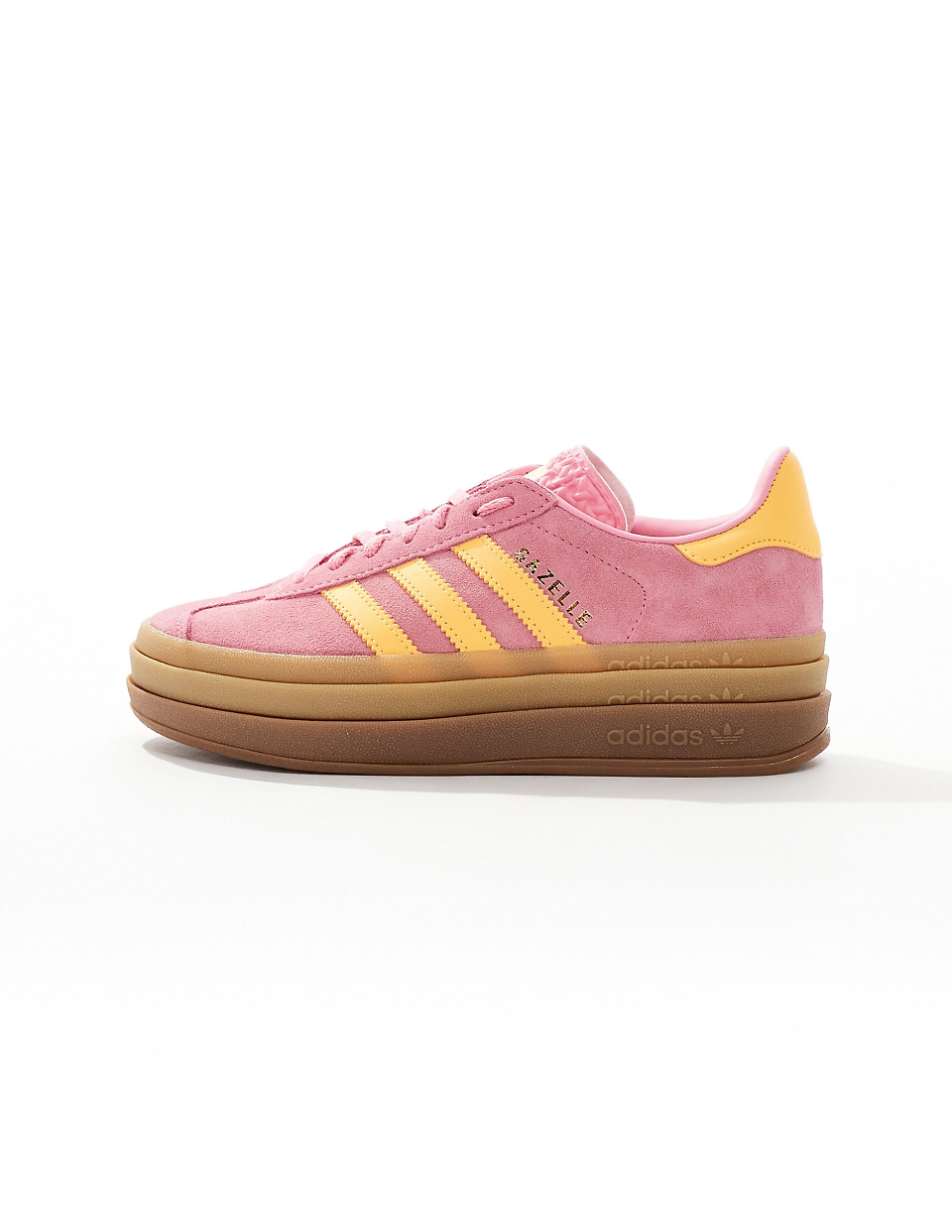 adidas Originals Gazelle Bold sneakers in pink and orange