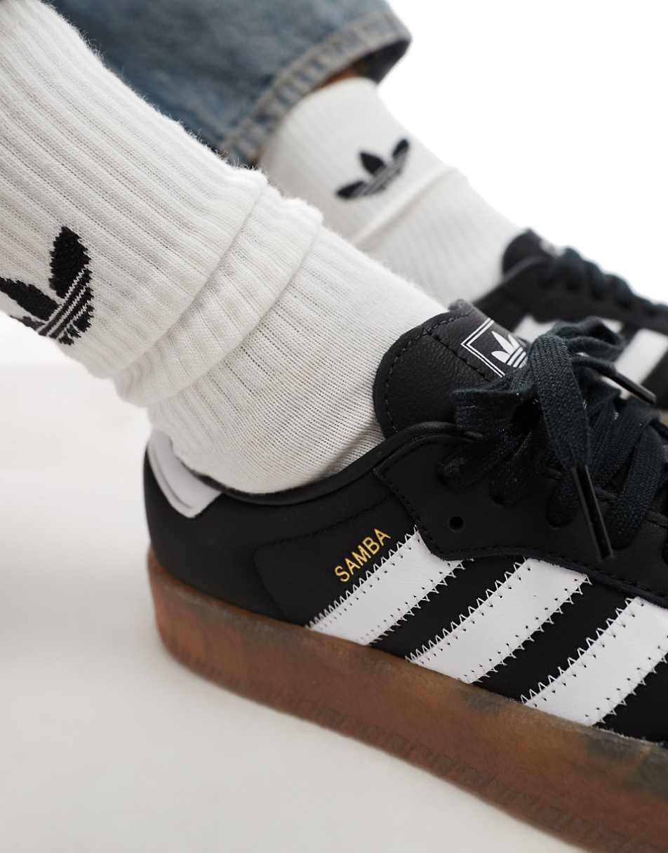 adidas Originals Sambae sneakers in black and white