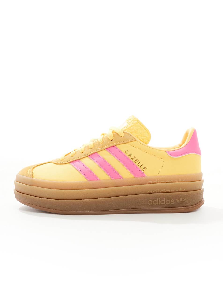 adidas Originals Gazelle Bold sneakers in yellow and pink