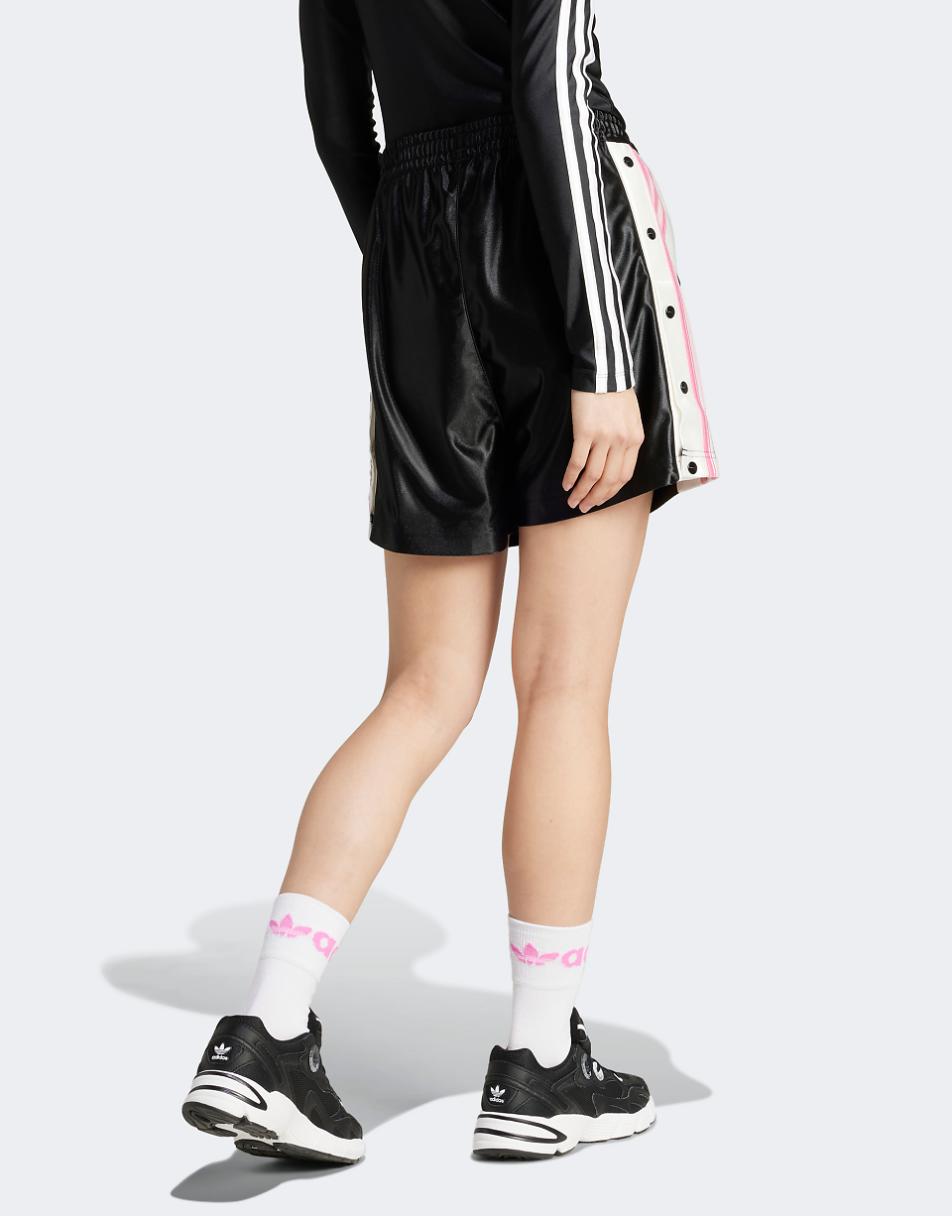 adidas Originals adibreak shorts in black and pink detail