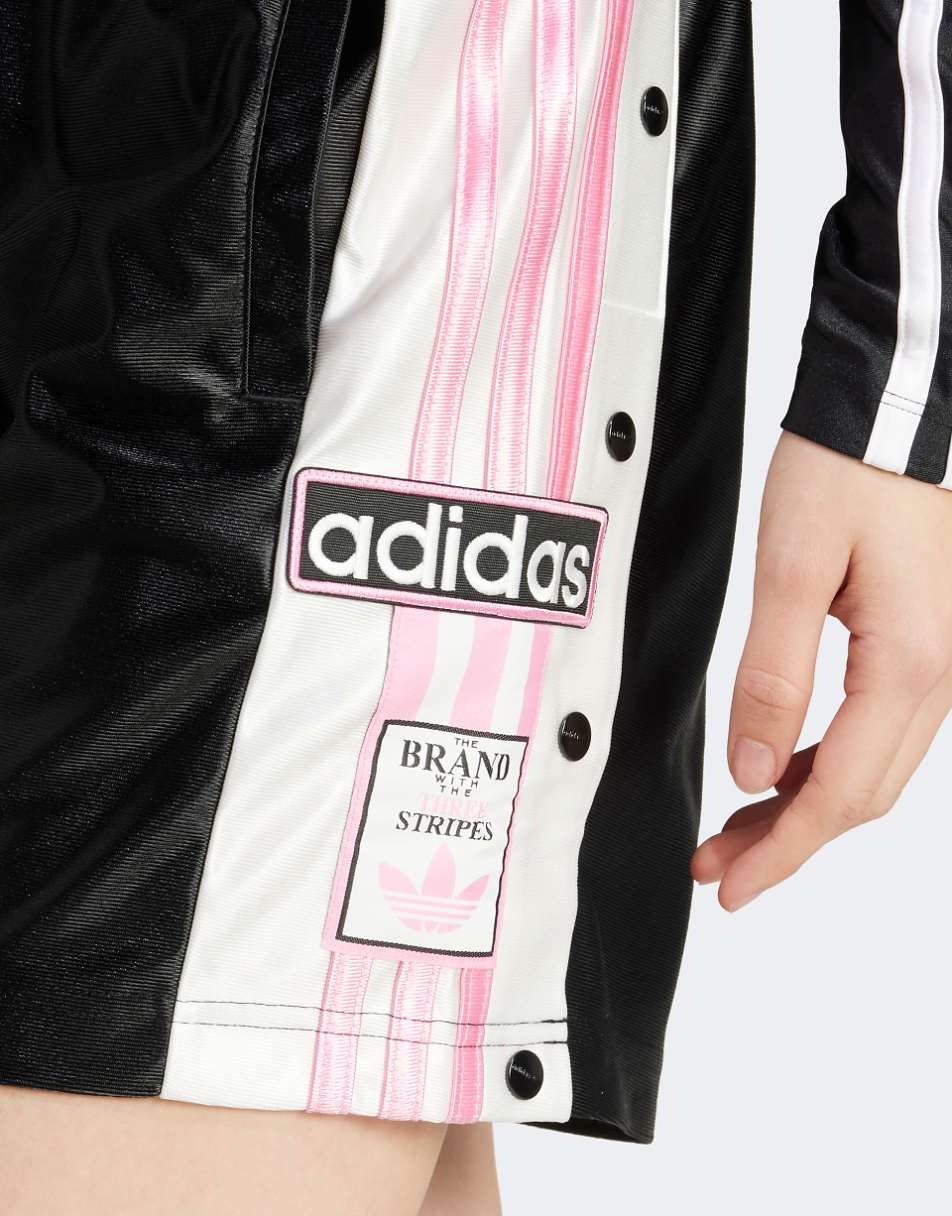 adidas Originals adibreak shorts in black and pink detail