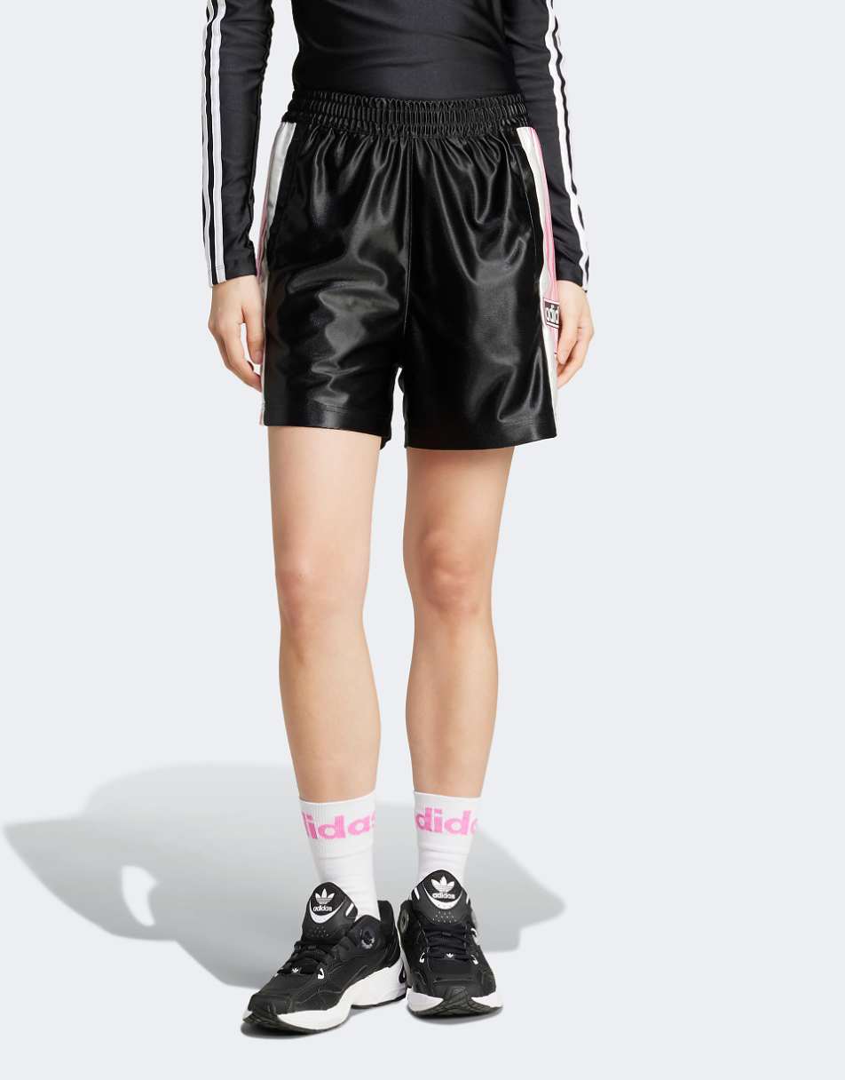 adidas Originals adibreak shorts in black and pink detail