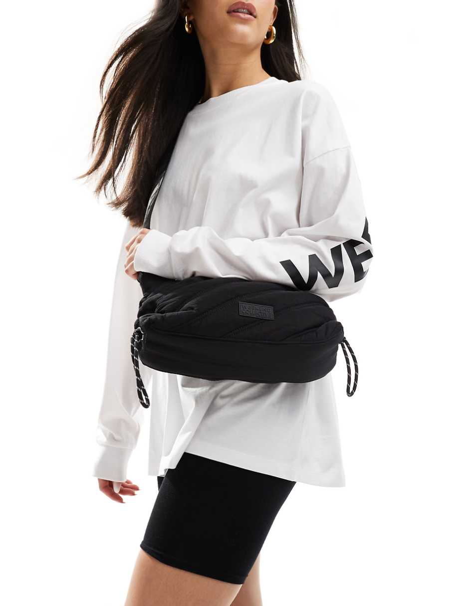 ASOS Weekend Collective small quilted bag with toggles in black