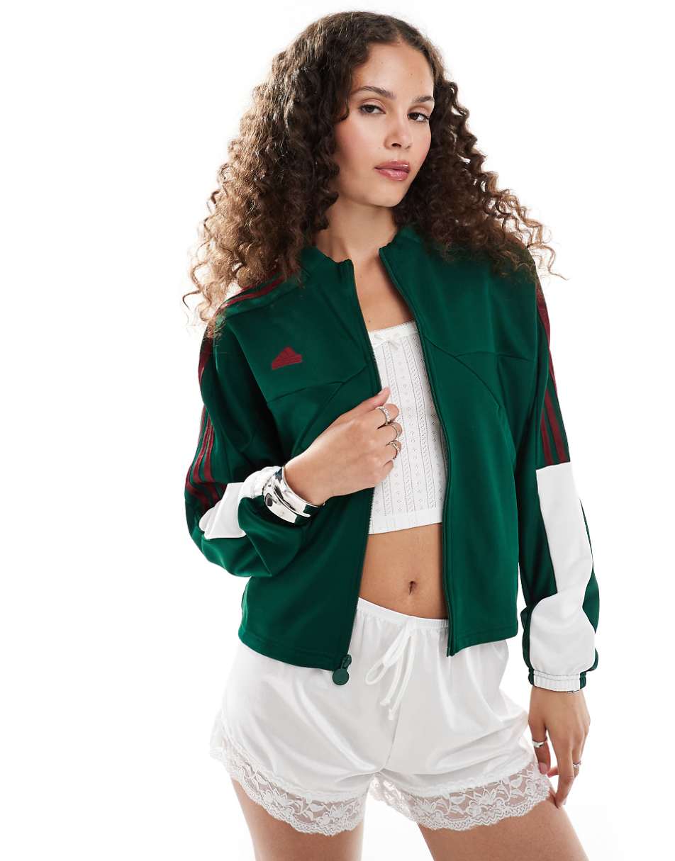 adidas Soccer Tiro track jacket in dark green