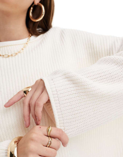Miss Selfridge slouchy sweater in cream
