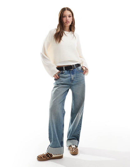 Miss Selfridge slouchy sweater in cream