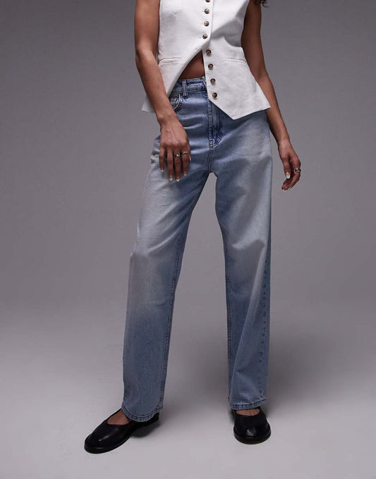 Topshop Awkward barrel jeans in vintage bleach