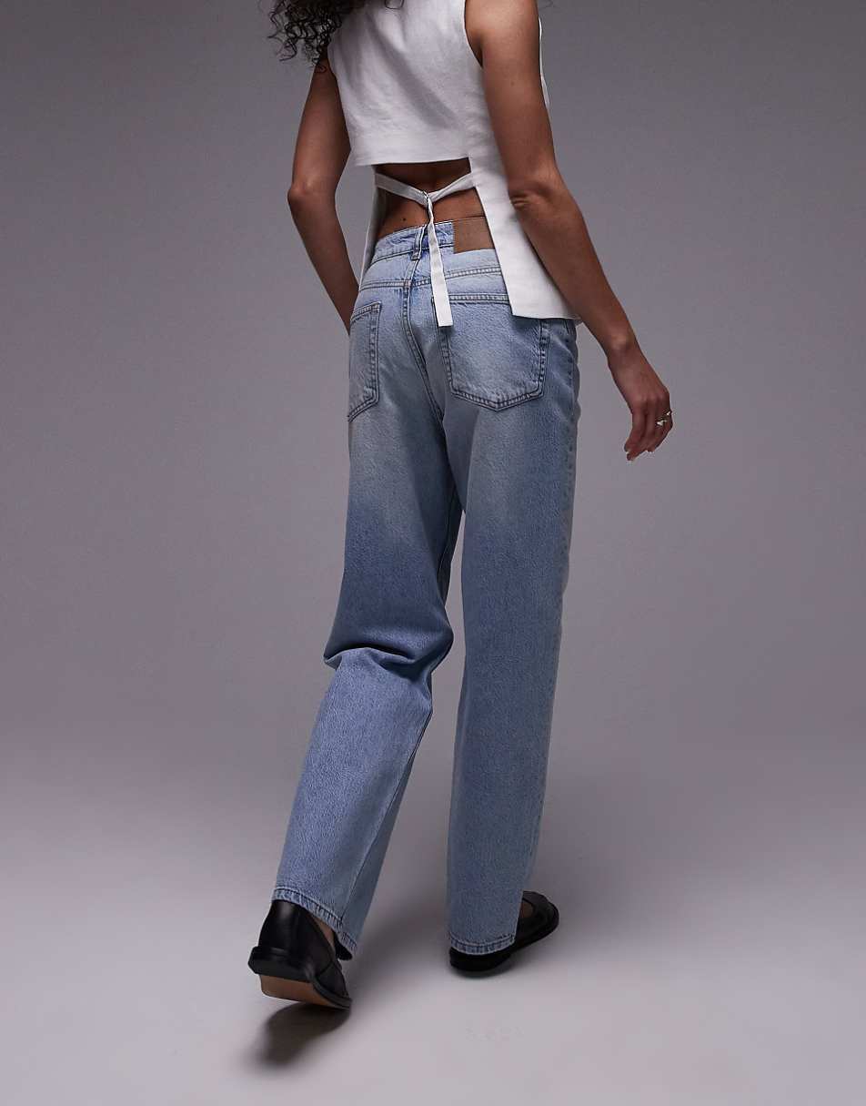 Topshop Awkward barrel jeans in vintage bleach