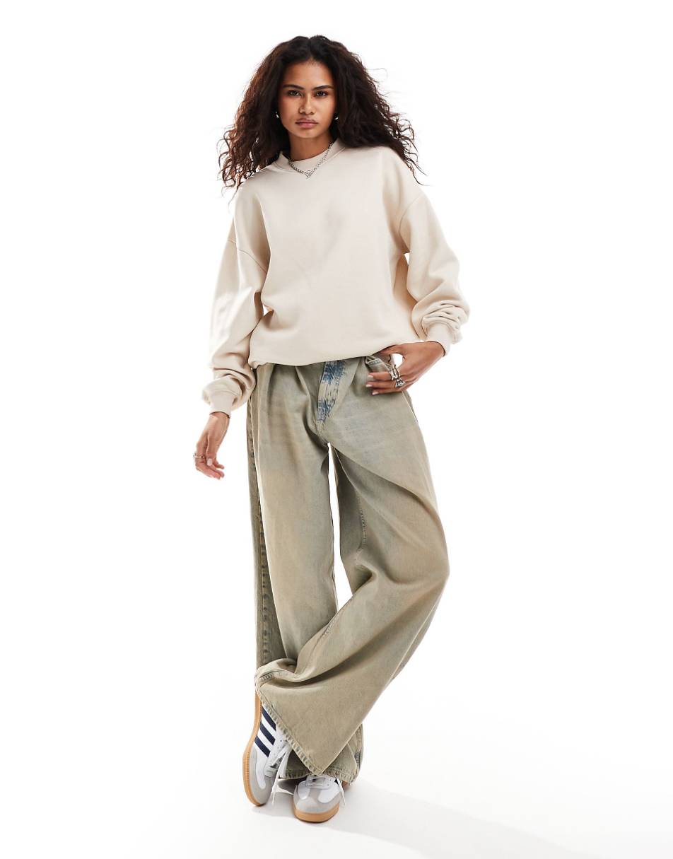 Daisy Street relaxed sweatshirt in stone