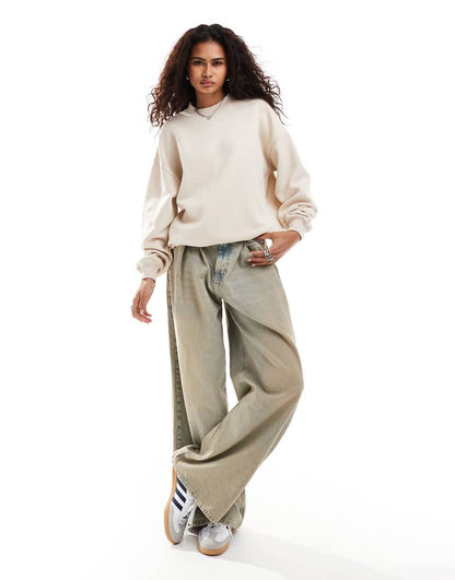 Daisy Street relaxed sweatshirt in stone