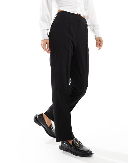 ASOS DESIGN tailored high waist cropped pants in black