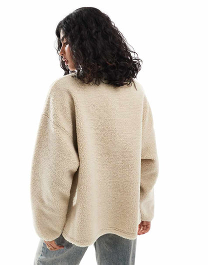 ASOS DESIGN wisconsin embroidered borg sweat
