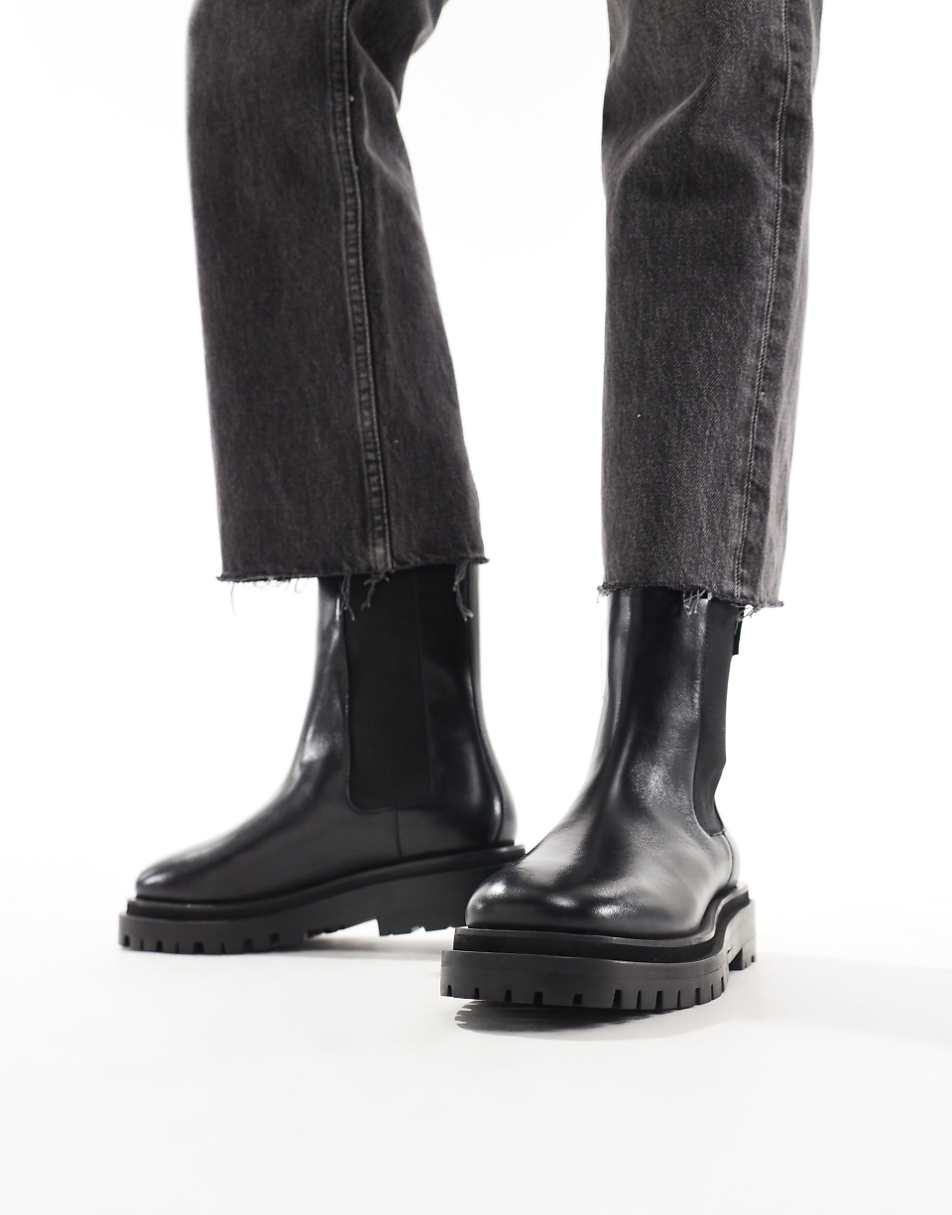 Walk London Dana chelsea boots in black leather