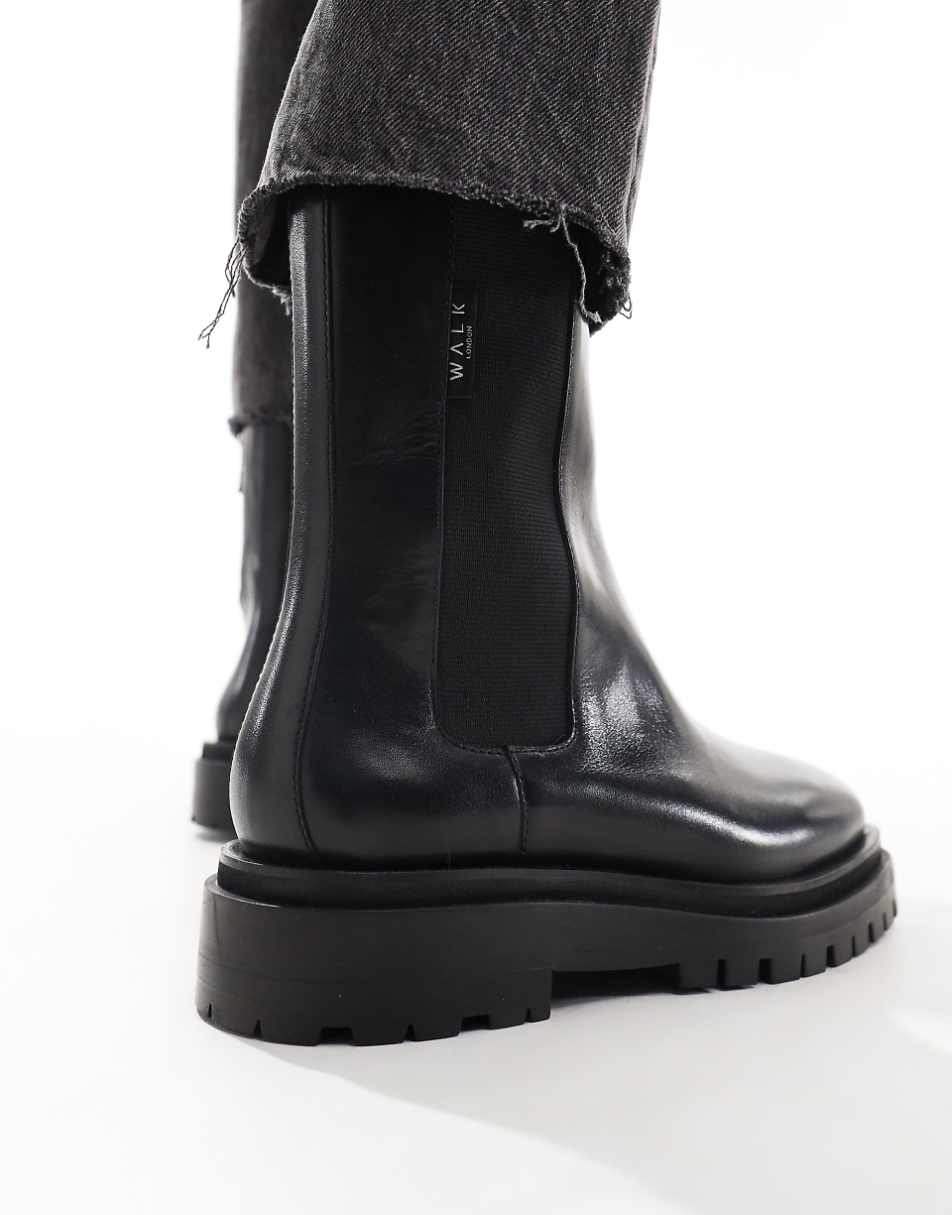 Walk London Dana chelsea boots in black leather