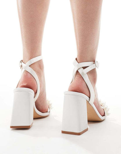 Be Mine Wide Fit Bridal Jayna heeled sandals in ivory