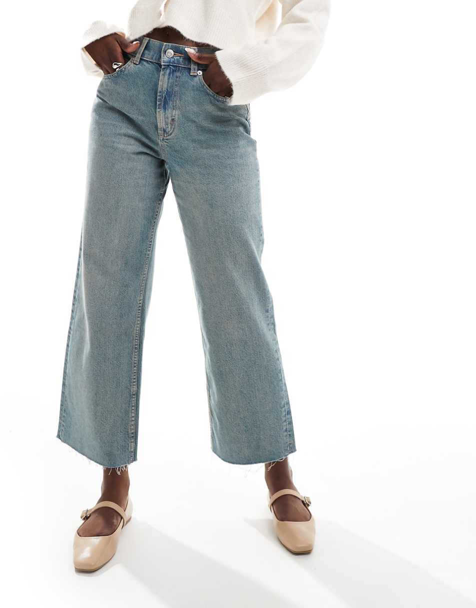 ASOS DESIGN cropped easy straight jeans in vintage wash