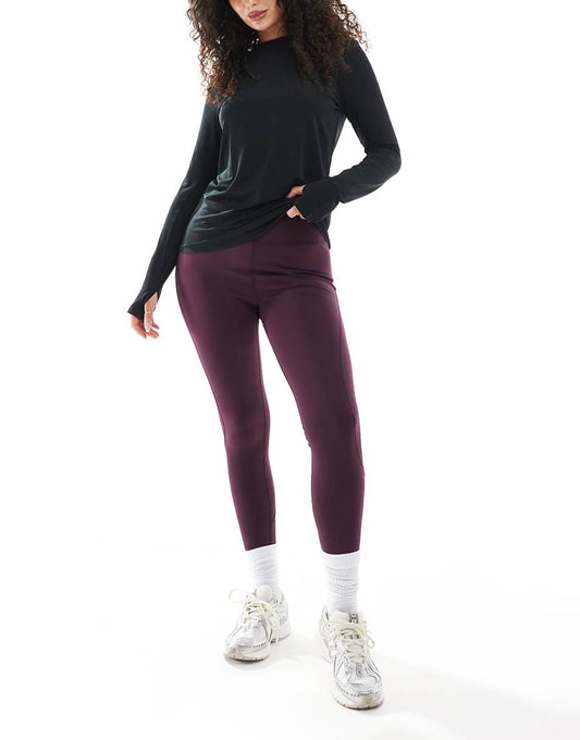 ASOS 4505 Hourglass Icon booty sculpt gym leggings in oxblood