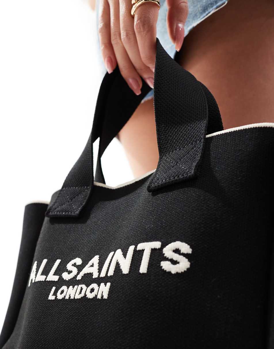 AllSaints Izzy mini tote bag in black