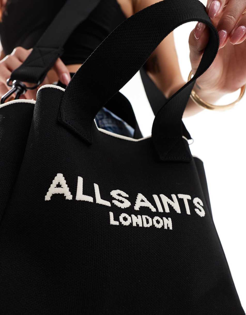 AllSaints Izzy mini tote bag in black