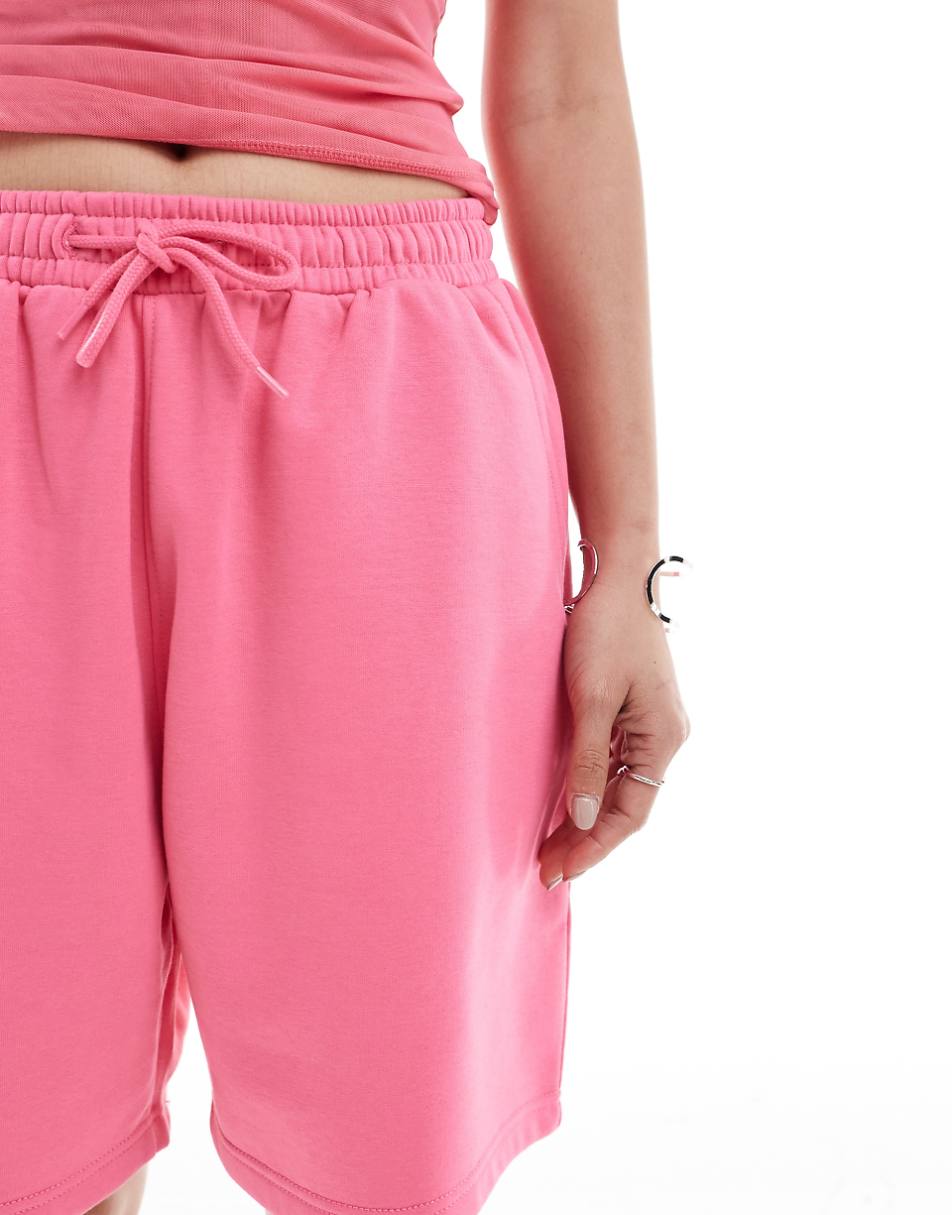 Weekday Unisex jersey shorts in bright pink - Exclusive to ASOS