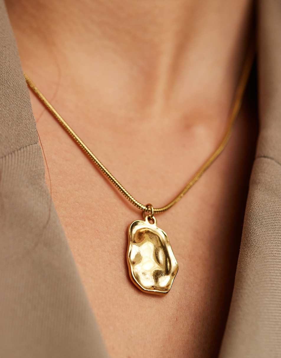 Lost Souls stainless steel molten pendant necklace in 18k gold plated