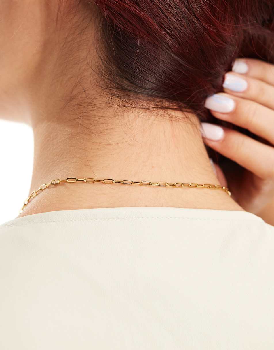 Lost Souls stainless steel t-bar with pearl pendant necklace in 18k gold plated