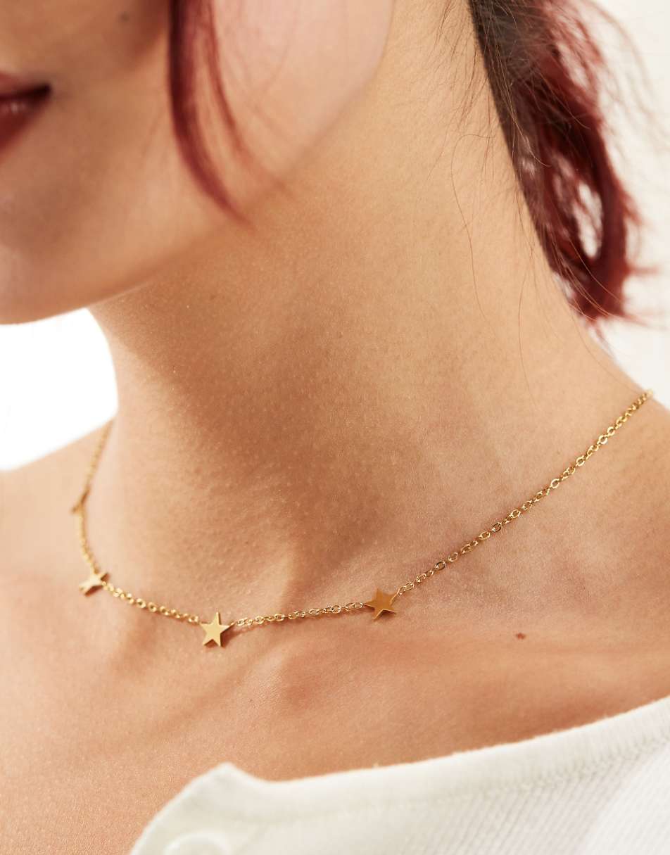 Lost Souls stainless steel star necklace in 18k gold plated