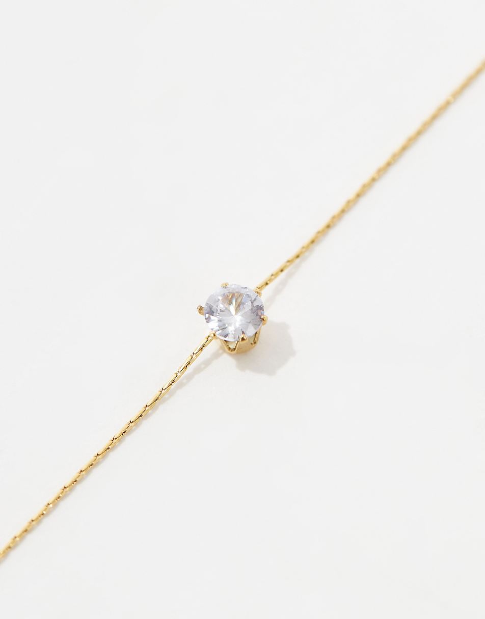 Lost Souls stainless steel solitaire chain necklace in 18k gold plated